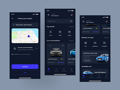 Carline - Car Marketplace App UI Kit autocar automotive branding business car dark mode design graphic design honda ios mobile mobile design sales toyota ui ui kit ui8 uidesign uikit ux