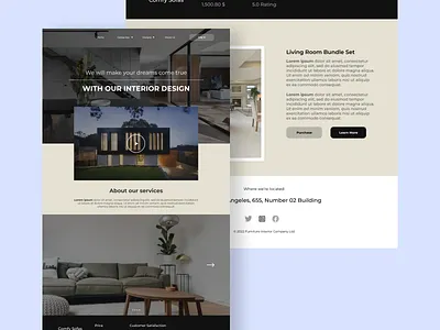 Interior Designers Website Concept branding concept design elegant full website interior landing landing page minimalistic modern ui ux vector web web design web developer website