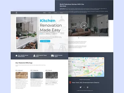 Kitchen Renovation Company Site Design branding concept design elegant fast full website gray kitchen landing page modern renovation simple simplistic ui ui design ux web web design website