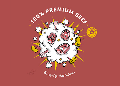 100% Premium Beef angry beef cartoon characterart characterartist characterdesign characterillustration comic design digitalart digitaldrawing drawing fight graphic design graphic designer illustration illustrator meat premium vector