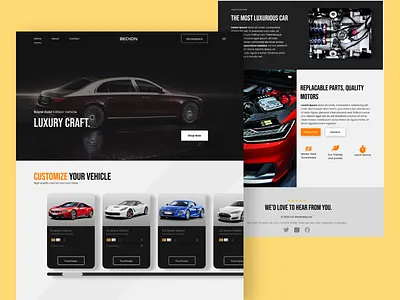 Car Dealership Website Design Concept adobe adobe xd car car dealership concept design ecommerce elegant figma landing page orange simple ui ui design ux web web design website xd