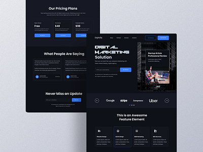 Digital Marketing Agency Landing Page UI Design agency agency landing page agency ui agency web agency website ui business web clean creative agency design digital agency digital marekting ladning page landing minimal minimalist service landing page ui uiux web ui website ui