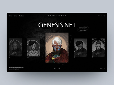 Apollumia - NFT website art bitcoin blockchain clean concepte cryptocurrency dapp design development landing page metaverse minimal nft trend typography ui ux web design web3 website