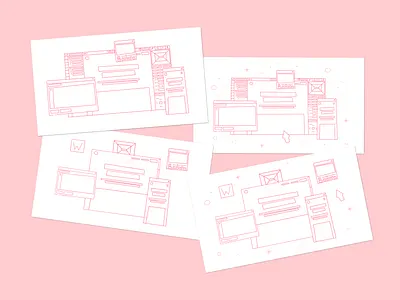 Sketches for Flygh Media ✍️ design digital draw hand drawn illustration interface illustration kapustin linear outline paint sketches ui vector web
