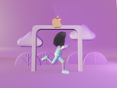 Just run 💜 3d 3d characters 3d illustrations apple apple watch behind the scenes blender branding design designer resources graphic design humans illustration illustrations library persons resources run ui