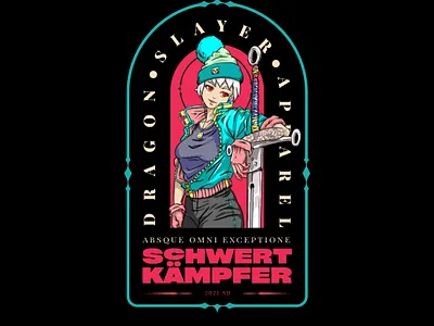 Schwertkämpfer. character draw illustration print