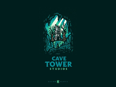 Cave Tower Studios adventure cave dusan klepic fantasy fort fortress game gaming logo rpg studio tower