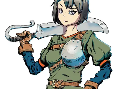 Söldner character draw illustration