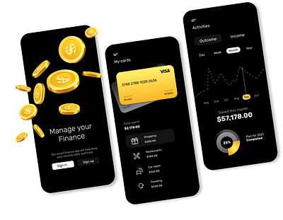 Finance app app design finance ui