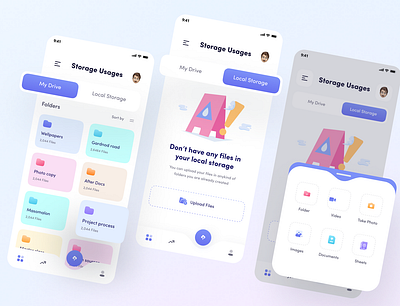 Cloud Storage App aesthetic app design app interface best ui designers cloud cloud storage design eye catching file storage mobile app ui new ui trends storage storing top app ui ui ui design ui trend ui trends2022 ux ux design