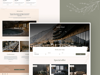 Rustic Hotel - landing page design minimal ui ux