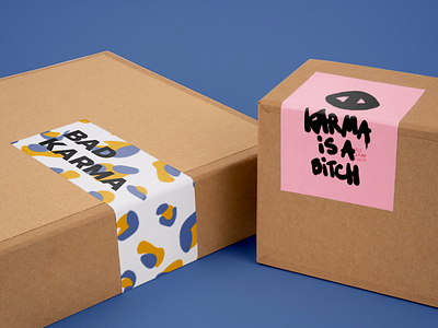 Bad Karma - Branding box art banners branding design graphic design illustration vector