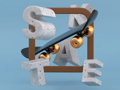 Skateboard 3D Illustration 3d cinema4d design george illustraion mikiashvili modern nft render skateboard