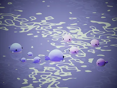 Ahoy whale! 3d b3d blender characters cute illustration low poly lowpoly nft nftcommunity render