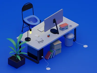 The ideal designer workplace 3d blender blender3d blendercommunity design illustration render workplace