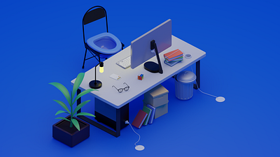 The ideal designer workplace 3d blender blender3d blendercommunity design illustration render workplace