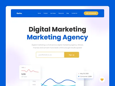 Digital Marketing Hero UI Version 2 branding design digital hero landing page marketing sketch ui user interface ux