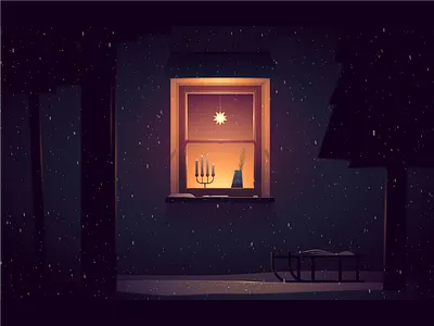 Winterstar illustration light vector window winter