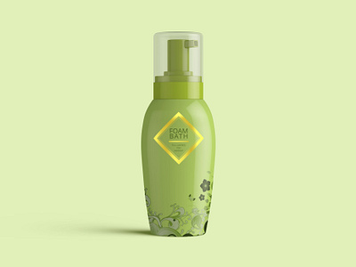 Foaming Cosmetic Bottle Mockup 3d 3d illustration 3d modeling 3d rendering cosmetic bottle cosmetic label cosmetic mockup design label design label showcase photoshop template product design product mockup product visualization psd