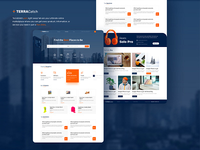 Local Listing Website UI - Terracatch.com blog design design local listing logo minimal ui userinterface web website