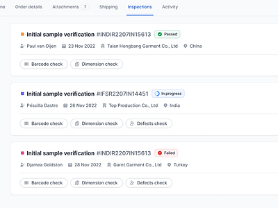 Listing Quality Control Inspections checks complex list figma list product design quality control saas status table tags tiles ui ux ui web