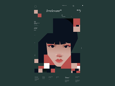 Irrelevant** abstract composition design form girl girl portrait illustration irrelevant laconic layout lines minimal pattern portrait portrait illustration poster shapes typography