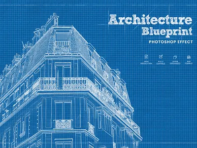 Architecture Blueprint Photo Effect architecture art banner inspirations blue print branding design digital art drawing facebook ads facebook banner graphic design illustration photoshop art plan sketch social media banner vector