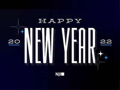Happy New Year! 2022 2d 3d adobe illustrator black blue celebrate design digital illustration happy new year hny illustration new years eve screen shadow stripes typography vector white