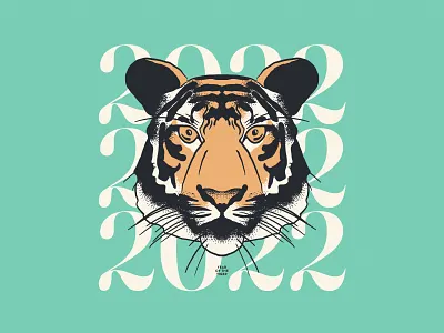 Happy 2022! 🐯✨ 2022 drawing illustration procreate symmetry tiger year of the tiger