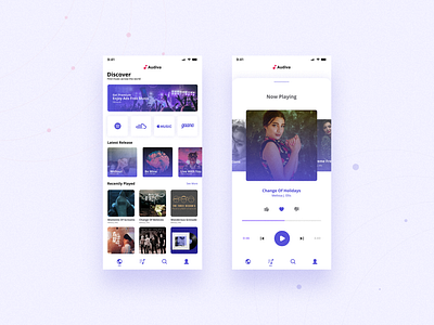 Audiva Music and Podcast Streaming Platform arabirofficial audiva elegantapp minimaldesign mobileapp musicapp podcastapp trending ui ux