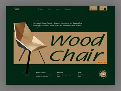 Furniture Shop Header Page bitmatestudio chair design furnish futniture homedecor interior landing page minimal product design shop store table ui ux web web app web page website wood