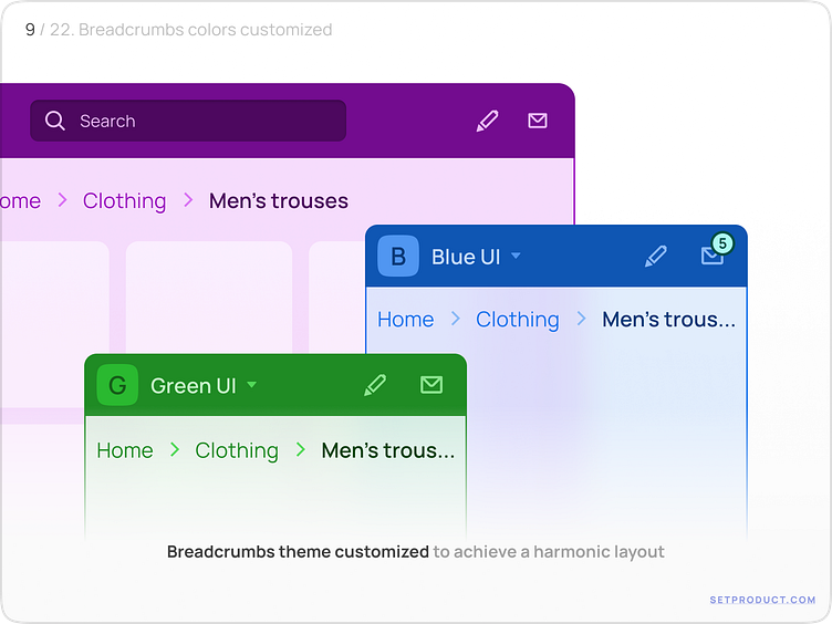 Breadcrumbs UI UX design by Roman Kamushken for Setproduct on Dribbble