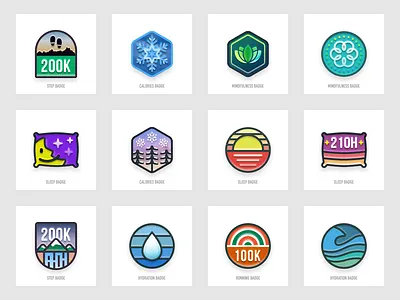 Grow Badge Design achievement badge challenge fitness grow habit health healthkit pin sticker wellbeing