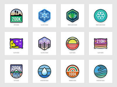 Grow Badge Design achievement badge challenge fitness grow habit health healthkit pin sticker wellbeing