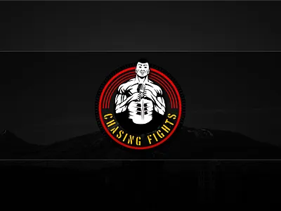 CHASING Fights chasing fights logo emblem mascot talk show