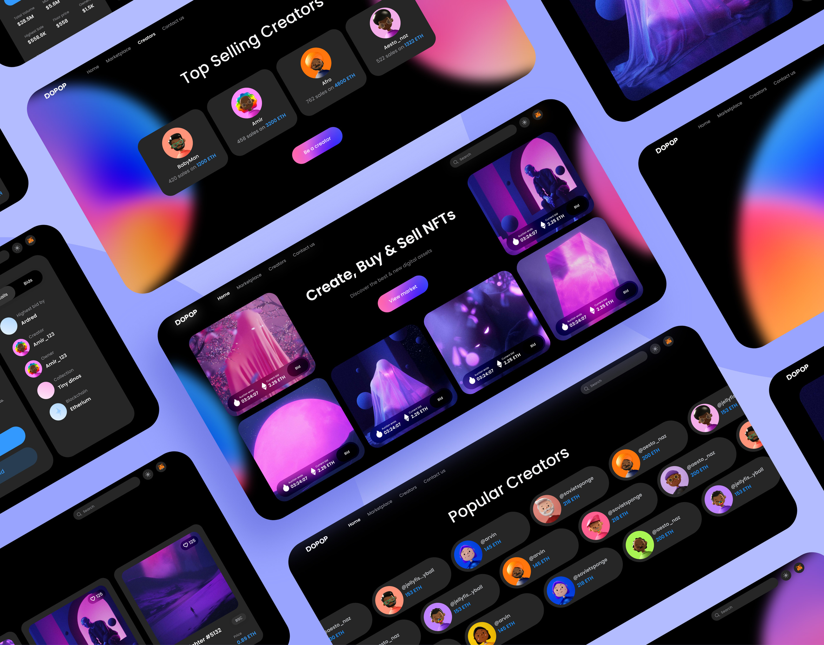 Dopop NFT Marketplace | Website Development | UI/UX Design app branding design development marketplace mobile nft product design ui ui design uiux uiux design user interface ux web web design web development website website design website development