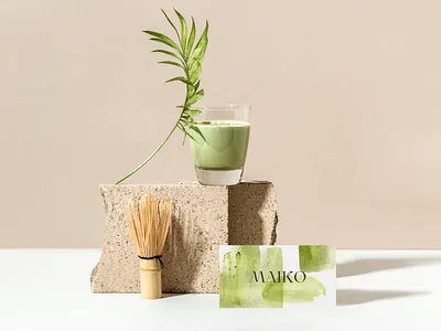 Brand Identity Concept - Maiko Matcha brand identity branding creative earthy femenine geisha graphic design hand crafted hand drawn icon illustration japanese logo logo design logo inspiration matcha tea watercolor