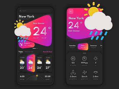 Weather App app branding design design app illustration interface ui uiux ux weather weather app web design