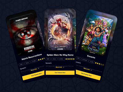 Cinema App Design cinema app films app heroes app mobile app movie app movie booking spider man app streaming streaming app ticket app ticket booking tv app ui ui design video streaming