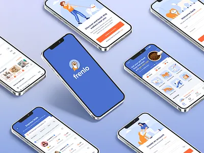 Frenlo Walking App design mobile app product design research ui ux