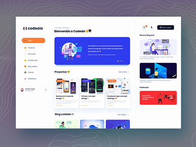 Coding challenges design - Codealo adobexd blog challenges concept concept design daru design app dev developer frontend tutorials ui uidesign uxdesign