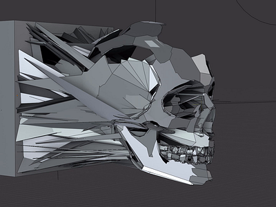 Transformation, working view 3d abstract animation art blender design render shape skull surreal transformation visual