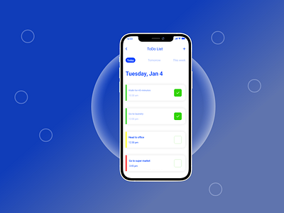 ToDo List :: DailyUI 042 adobe xd app application dailyui dailyui042 dailyui42 design iphone to do list todo list ui ui design ux