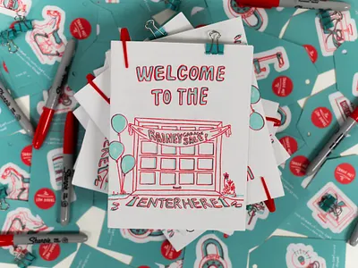 Rainey Garage Sale Zine design graphic design illustration lettering print design stickers zine