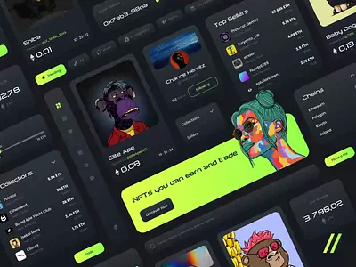 NFT and Crypto Platform animation bitcoin crypto crypto currency dark theme design ewallet illustration landing mobile nft platform trade ui uiux ux wallet web web design web site