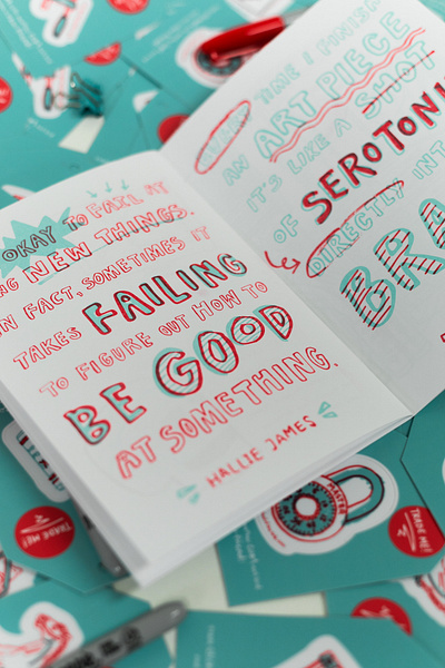 Close-Up of Rainey Garage Sale Zine design graphic design illustration layout design lettering print design quote typography zine