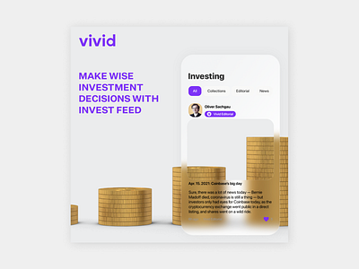 Vivid Invest - banner for invest offer banners branding design graphic design vector