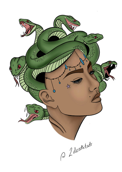 Medusa! custom design illustration medusa procreate
