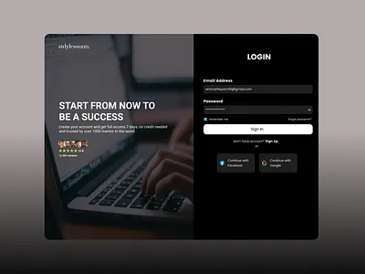 Website Login Page - Stdylessonn branding design loginapp ui uidesigner weblogin websiteapp