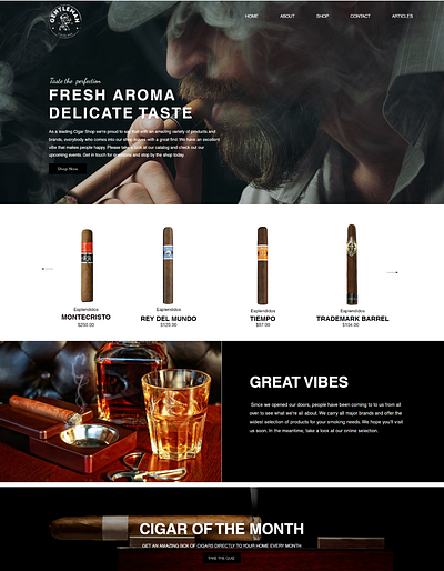 Gentleman Cigar CLub branding logo ux website design